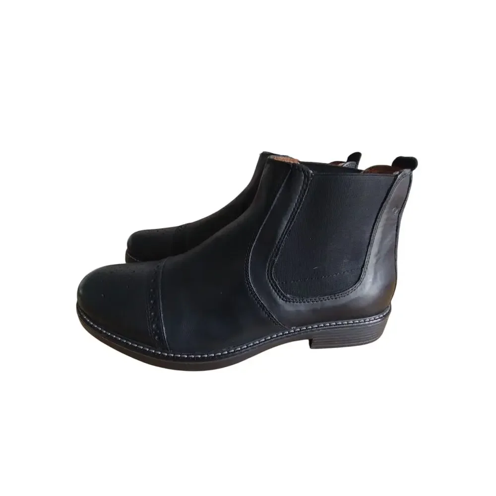NWO Quirelli Mens Black Borrego Leather Casual Office Wear Booties size 8‎